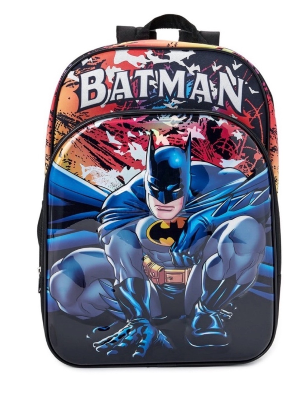 Batman Kids Backpack - Black, Blue, Red Graphic Bag